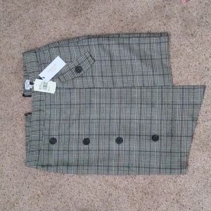 Chriselle Lim Bianca Hounds tooth Button Front Plaid Asymmetrical Skirt